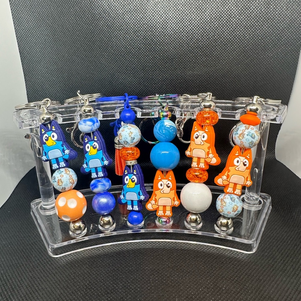 Handmade beaded keychains, sold individually.